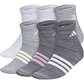 adidas Unisex Kids Quarter Ankle Socks for Boys and Girls Youth (6-pack) Superlite Breathable and Lightweight Discontinued