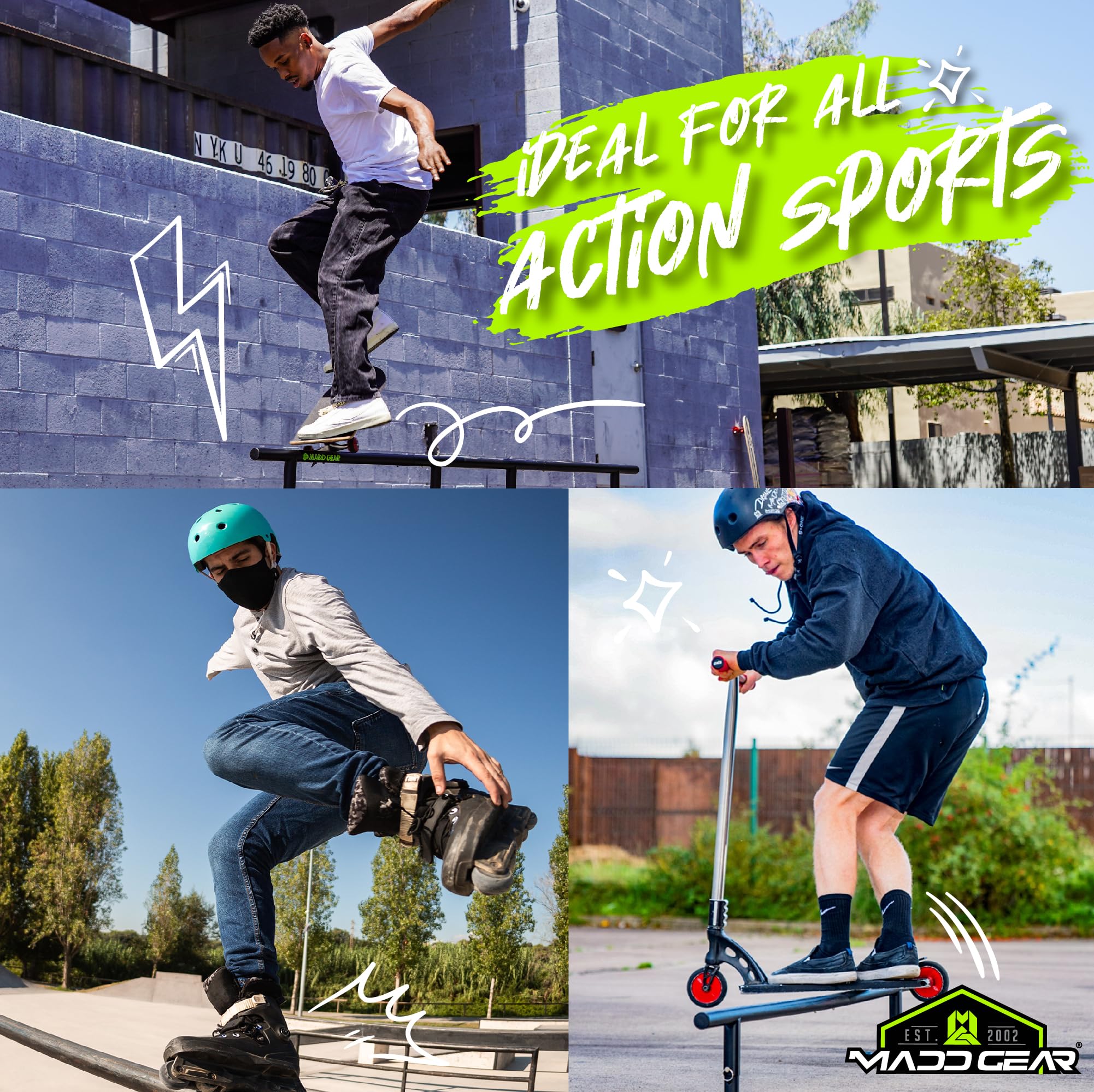 Madd Gear Round Grind Rail for Scooters, Skateboards, Inline Skates – 55