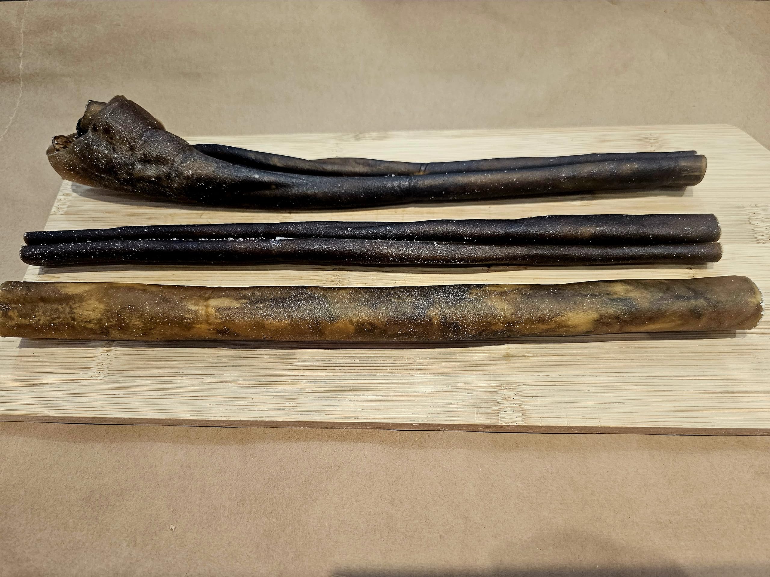 3 Large 25cm Camel Hide Rolls - 100% Dried Camel Skin - Hypoallrgenic - Long Lasting - Thick & Tightly Rolled - For Strong Chewers - Long Lasting Natural Dog Chew