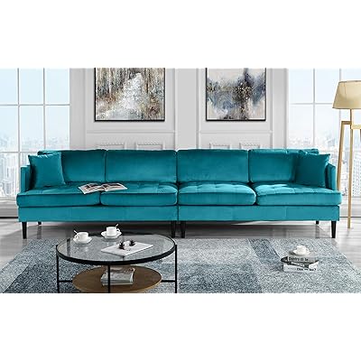 Buy Blue Velvet Mid Century Modern Sofa Online Bahrain Ubuy