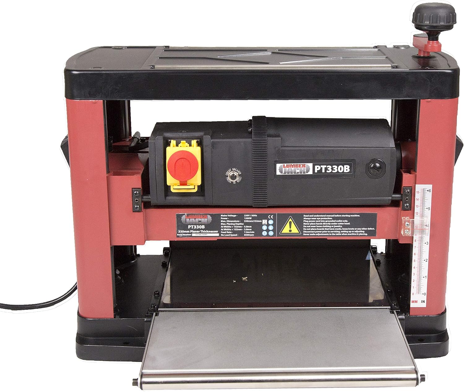 LUMBER JACK 330mm Bench Top Thicknesser Portable Woodworking Machine with Folding Tables