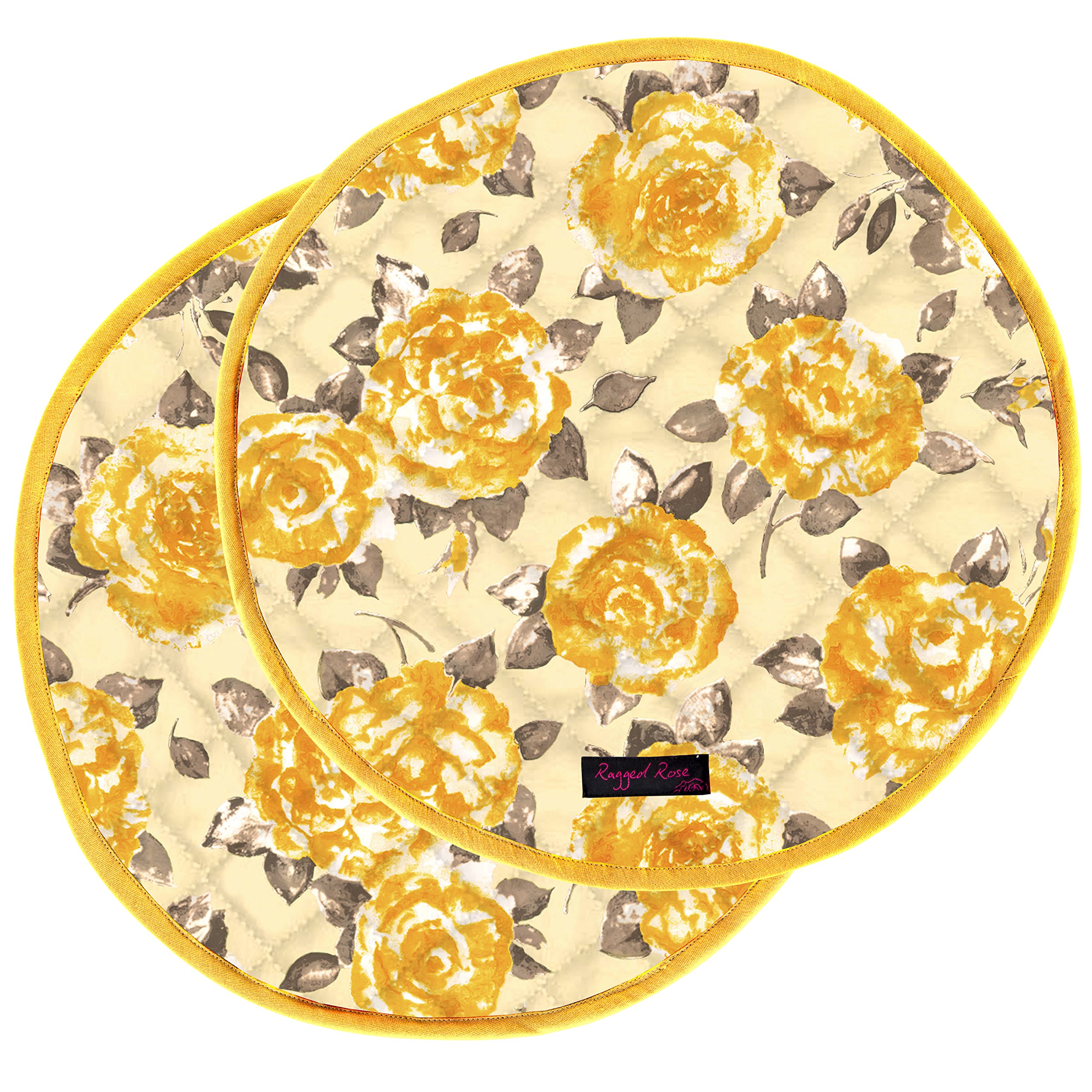 Ragged Rose May Aga Range Warmer Mats, Cotton, Gold, 38 cms Diameter