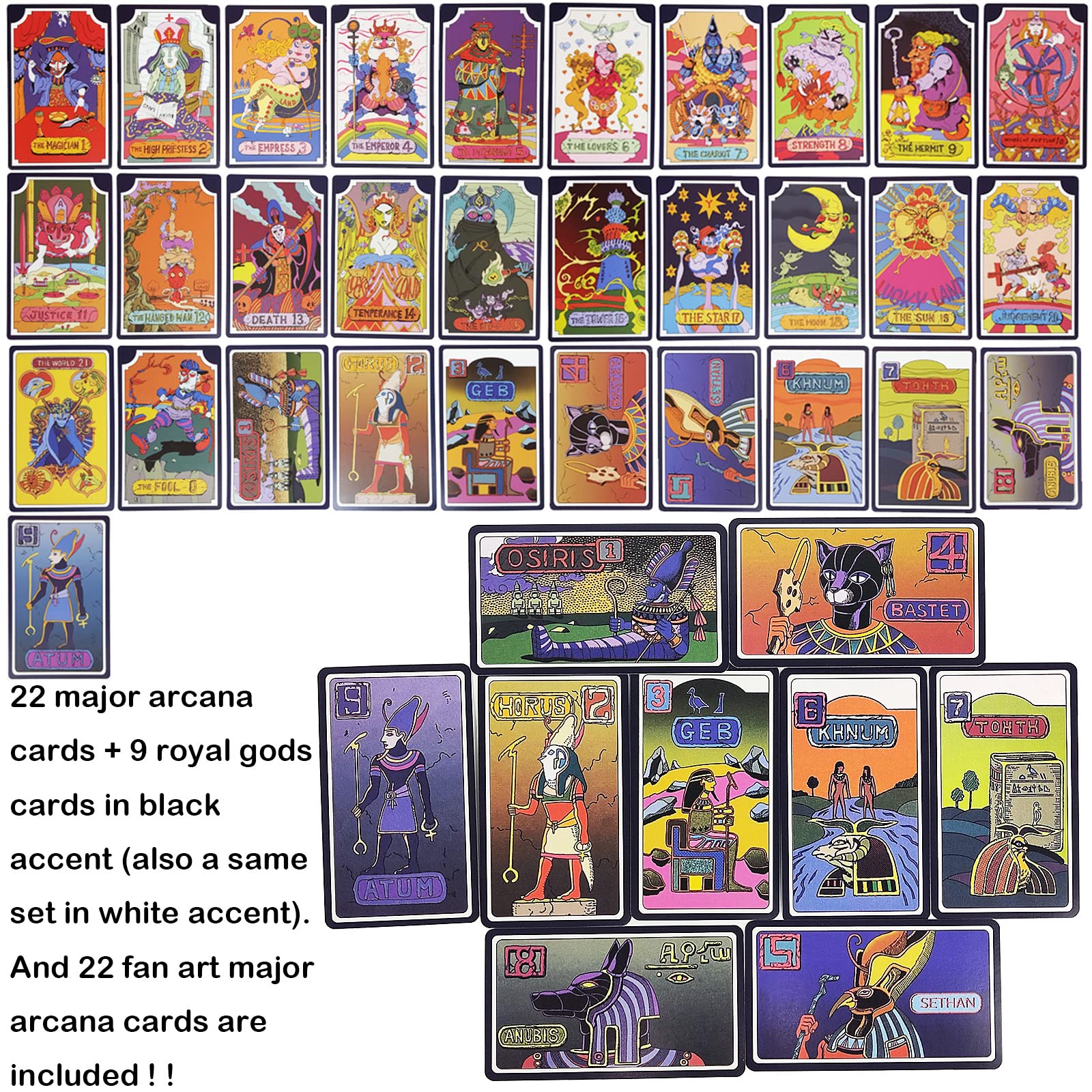 mrdiyshisha JoJo's Bizarre Adventure: Stardust Crusaders Tarot Deck, 84 PCS JJBA Anime Tarot Cards