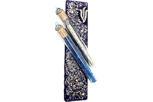 Tamara Baskin Art Glass Sparkling Wedding Mezuzah - Gift Box and Non-Kosher Scroll Included - Hand Made in The USA (Blue)