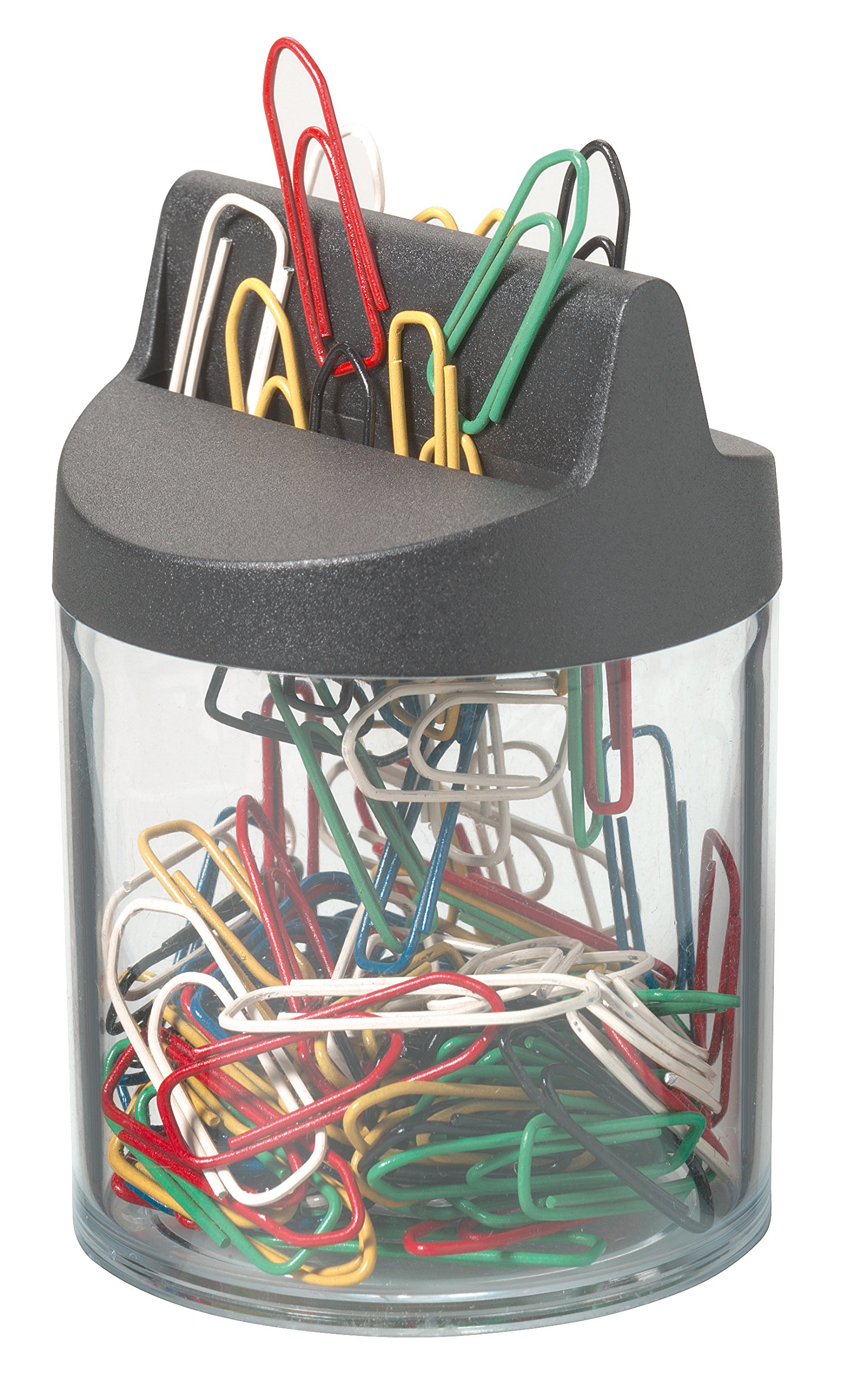 Durable 124000 Paper Clip Dispenser with Magnet 1 Piece and 125 Paper Clips, 26 mm, Black / Transparent