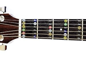 LONG BEACH MUSIC Guitar Fret Stickers- Color Coded- for Fretboard Note Positions