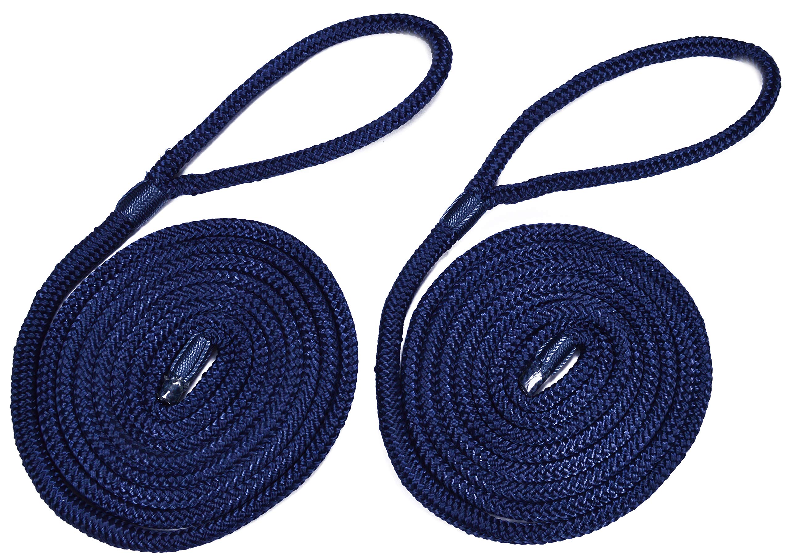 BORED? PARACORD! 1/4" Navy Fender Line for Boats - Double Braided Nylon 6 Feet Marine Rope - 2 Pack