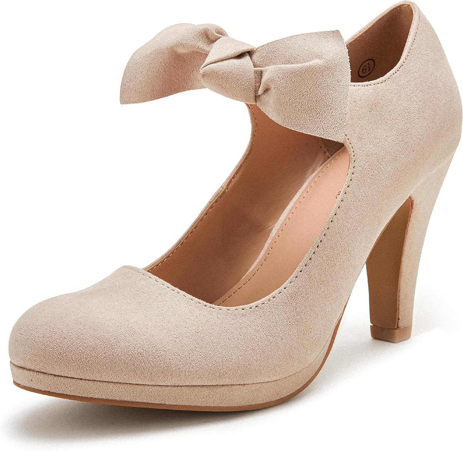 Amazon.com | Womens Bowknot Closed Toe Office Pumps Mary Jane Elastic Strap Platform Sandals | Pumps