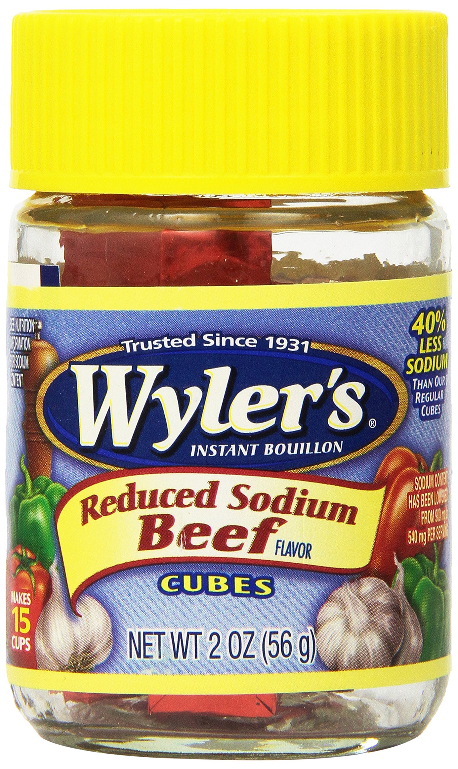 Wyler's Instant Bouillon, Reduced Sodium Chicken Cubes, 2