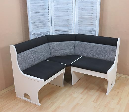 Moebel Direkt Online Eckbank 125x125 Cm Madrid I Weiss Schwarz Grau Amazon De Kuche Haushalt