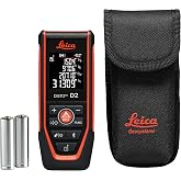 Leica Disto D2R - Range 490ft Red Beam, Bluetooth, NFC Data Transfer, Smart Horizontal, Add/Subtract, Volume, 30 Measurement Memory, 4-line Display, Intelligent end-piece, Hand Loop, Pouch.