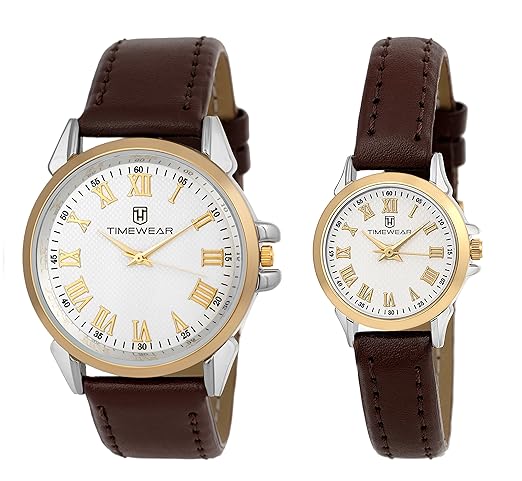 Timewear Formal Beige Dial Unisex Couple Watch - 901Wdtcouple
