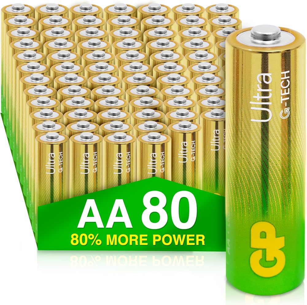 GP AA Batteries Ultra Alkaline 80 Pack 10 Year Shelf Life LR06 MN1500