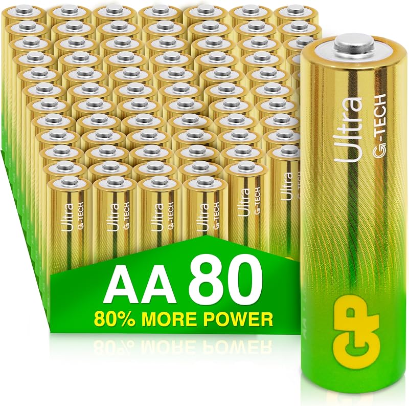GP AA Batteries Ultra Alkaline 80 Pack 10 Year Shelf Life LR06 MN1500