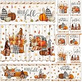 Hillsuren 13 Pcs Pumpkin Fall Kitchen Set Towels Mats Pot Holders Mitts | Nonslip Kitchen Rug, Valance Curtains, Buffalo Plaid Harvest Theme, Cooking Grilling Protection, Thanksgiving Autumn Gifts