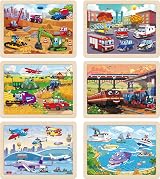 SYNARRY Wooden Vehicle Jigsaw Puzzles for Kids 3 4 5 6 7 8 60 Pieces view 2