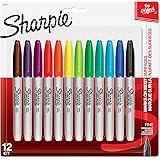 Sharpie 30075PP Permanent Markers, Fine Point, Assorted Colors, 12 Count