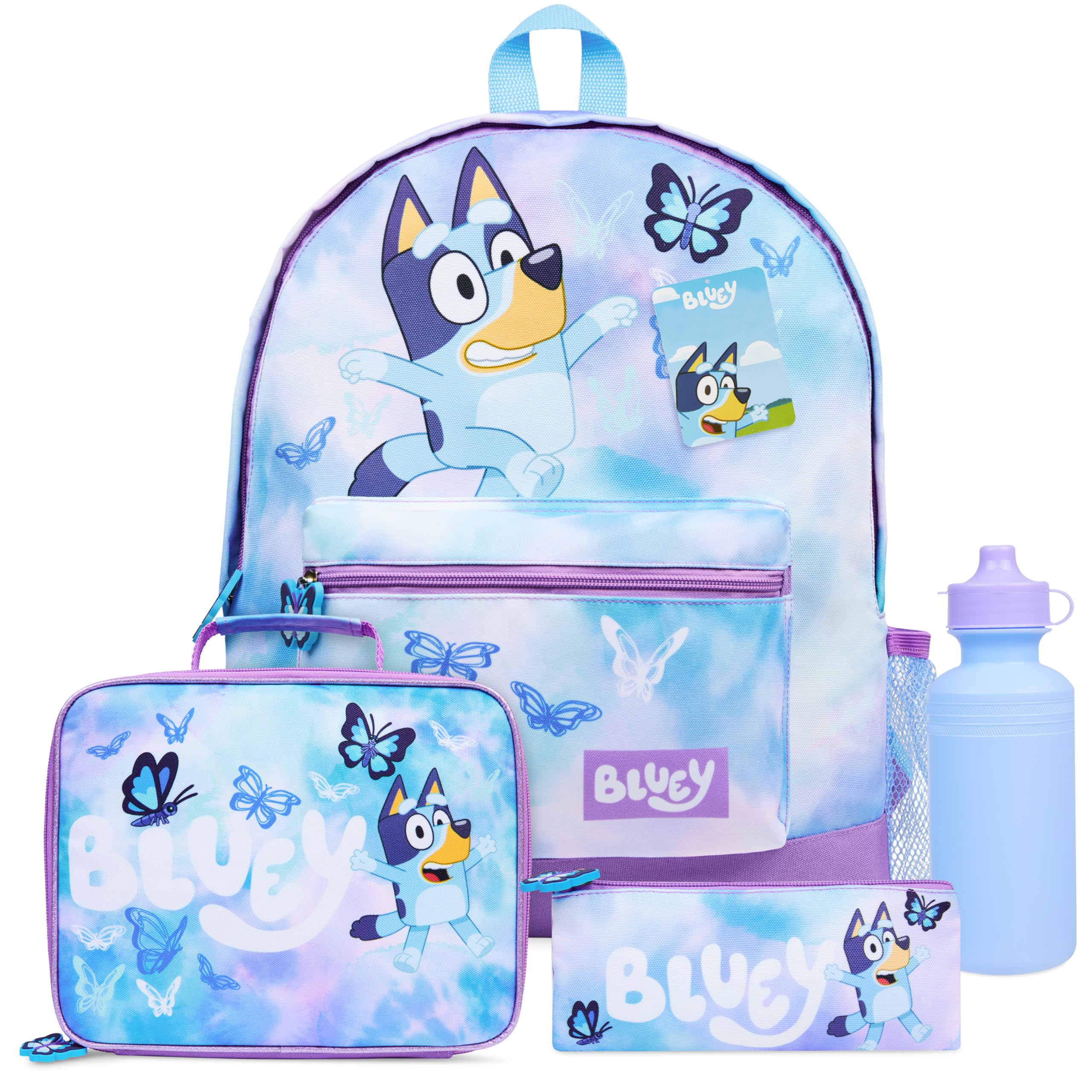 Bluey Backpack Set 4 Pcs with Water Bottle Pencil Case Modern Lunch Bag ...