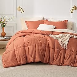 Bedsure Burnt Orange King Comforter Set - Burnt