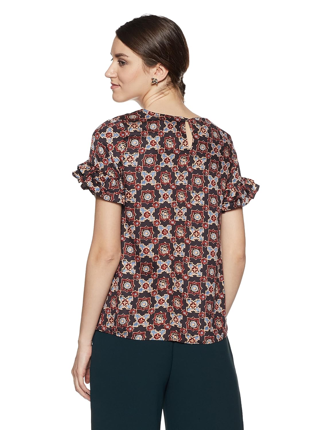 allen solly women's starred regular fit shirt