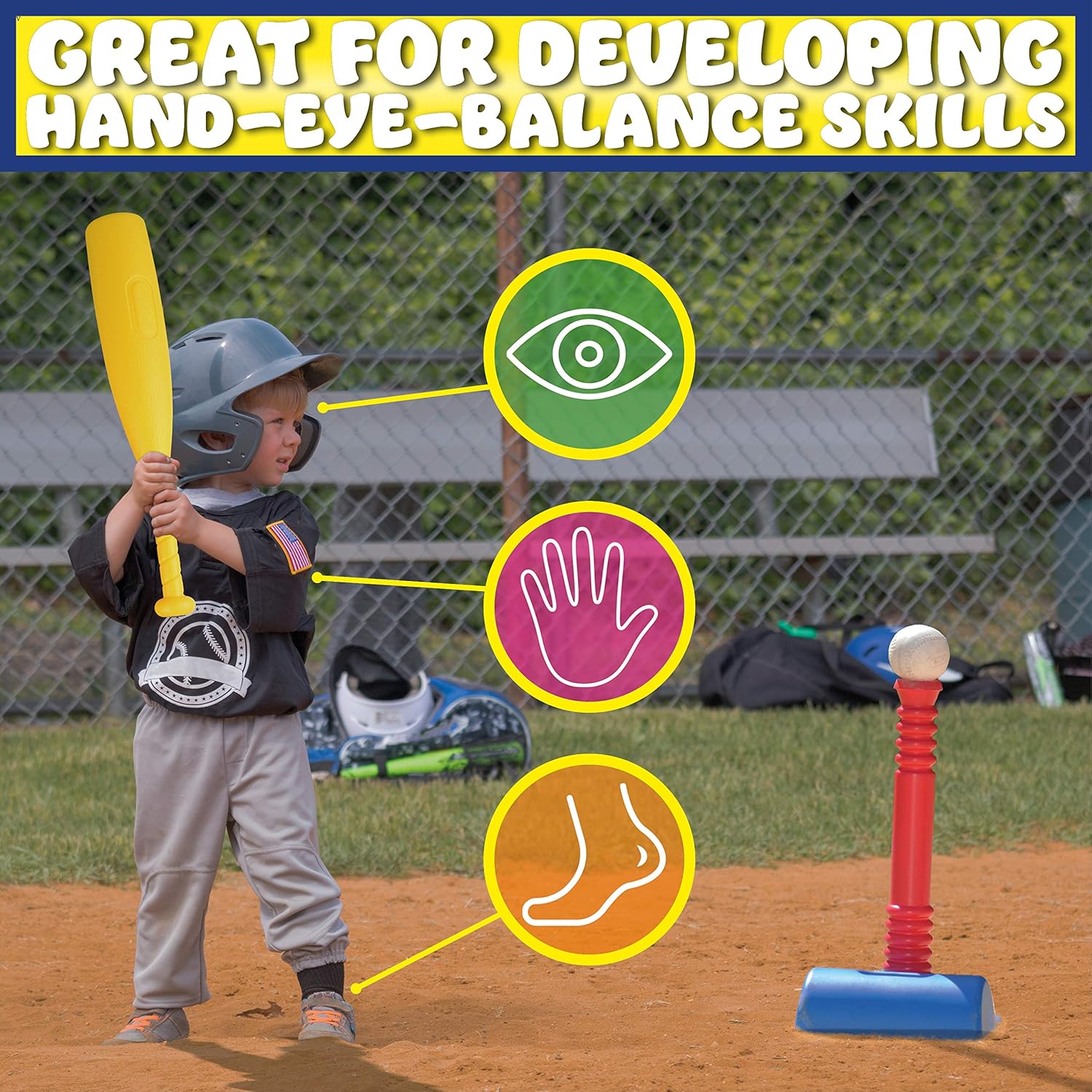 BIBTEE T Ball Set for Toddlers - Kids tball Set for Toddlers from 3 Year olds and up - Fun Toddler t Ball Set That Keeps Kids Active, and is Also Safe and Enjoyable - Includes 6 Balls: Toys & Games