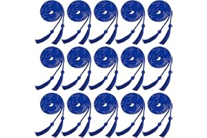 Rcanedny 15 Pieces Graduation Honor Cord Braided Honor Cords with Tassels for Graduation Students (Blue)