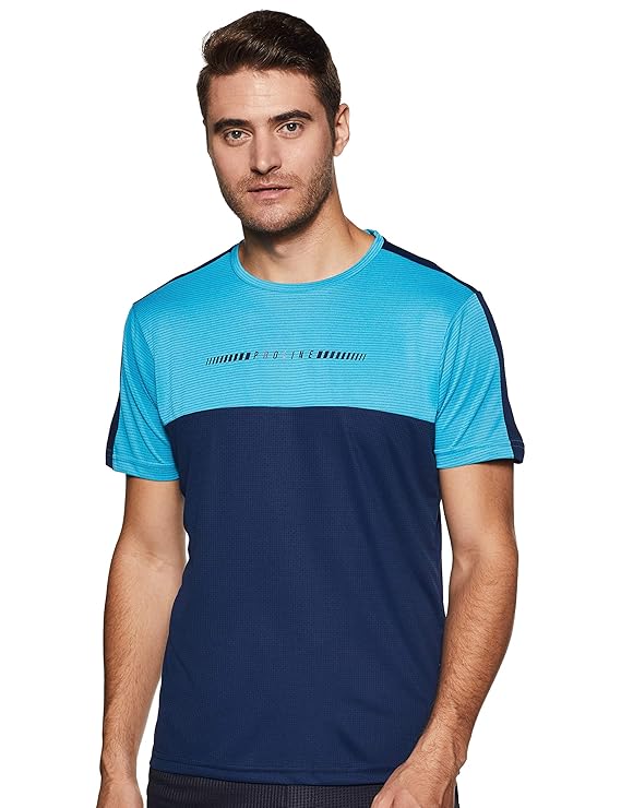 Buy Proline Men's Printed Regular fit T-Shirt (PA16301L_DB_S_Classic Blue S) at Amazon.in