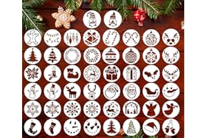 Christmas Stencils for Painting on Wood,3x3” Reusable Holiday Xmas Stencil Drawing Templates for Christmas Tree/Tier Tray/Win