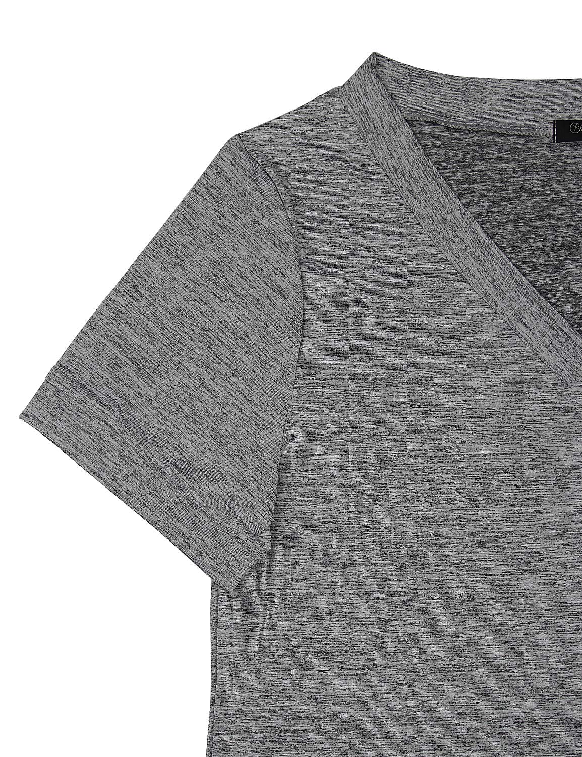 Blooming Jelly Womens Summer T Shirt Dress Mini V Neck Casual Plain Sun Dresses Tunic with Pockets(X-Large, Dark Grey)