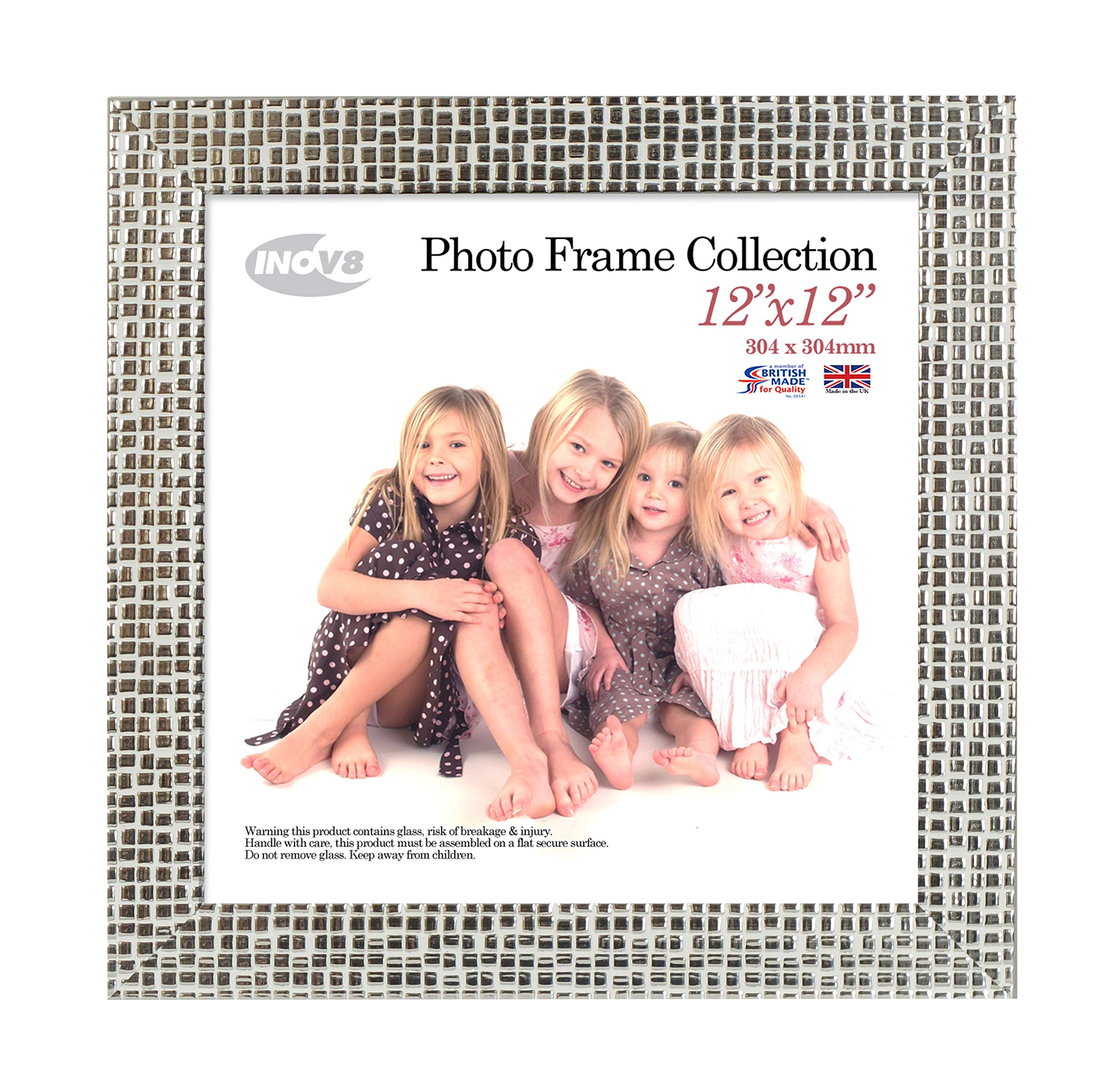 Inov8 Framing Photo Frame, Mosaic Silver Holds Picture 12x12" (30.48cm x 30.48cm) โ image 1