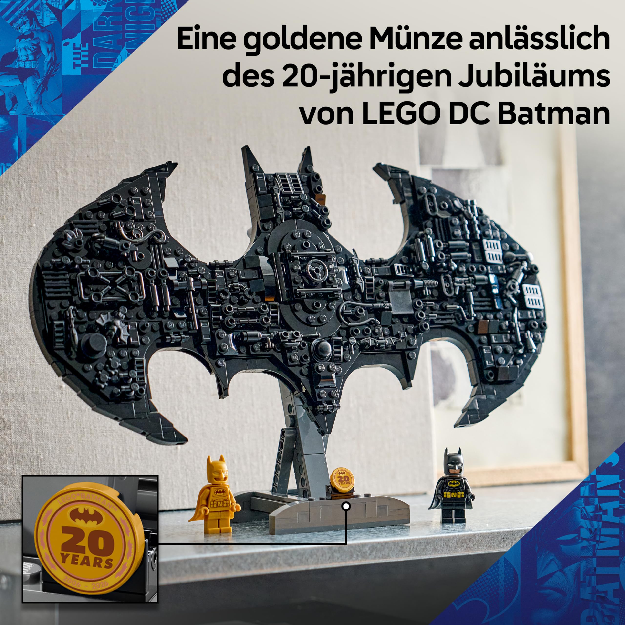 LEGO DC Batman: Batman Logo - Superhelden Spielzeug mit Minifiguren - Kreativer Modellbau für Jungen und Mädchen - DIY Deko für Kinderzimmer - Geschenk für Fans ab 12 Jahren - 76330 5
