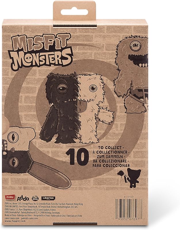 Misfit Monsters Serie 1 da 23 cm di ZURU, peluche Funny Ugly Monster (Reekalien - Purple & Black) — foto 7 di 7