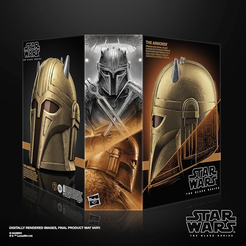 The Black Series The Armorer, casque électronique premium, article de cosplay pour adulte, dès 14 ans