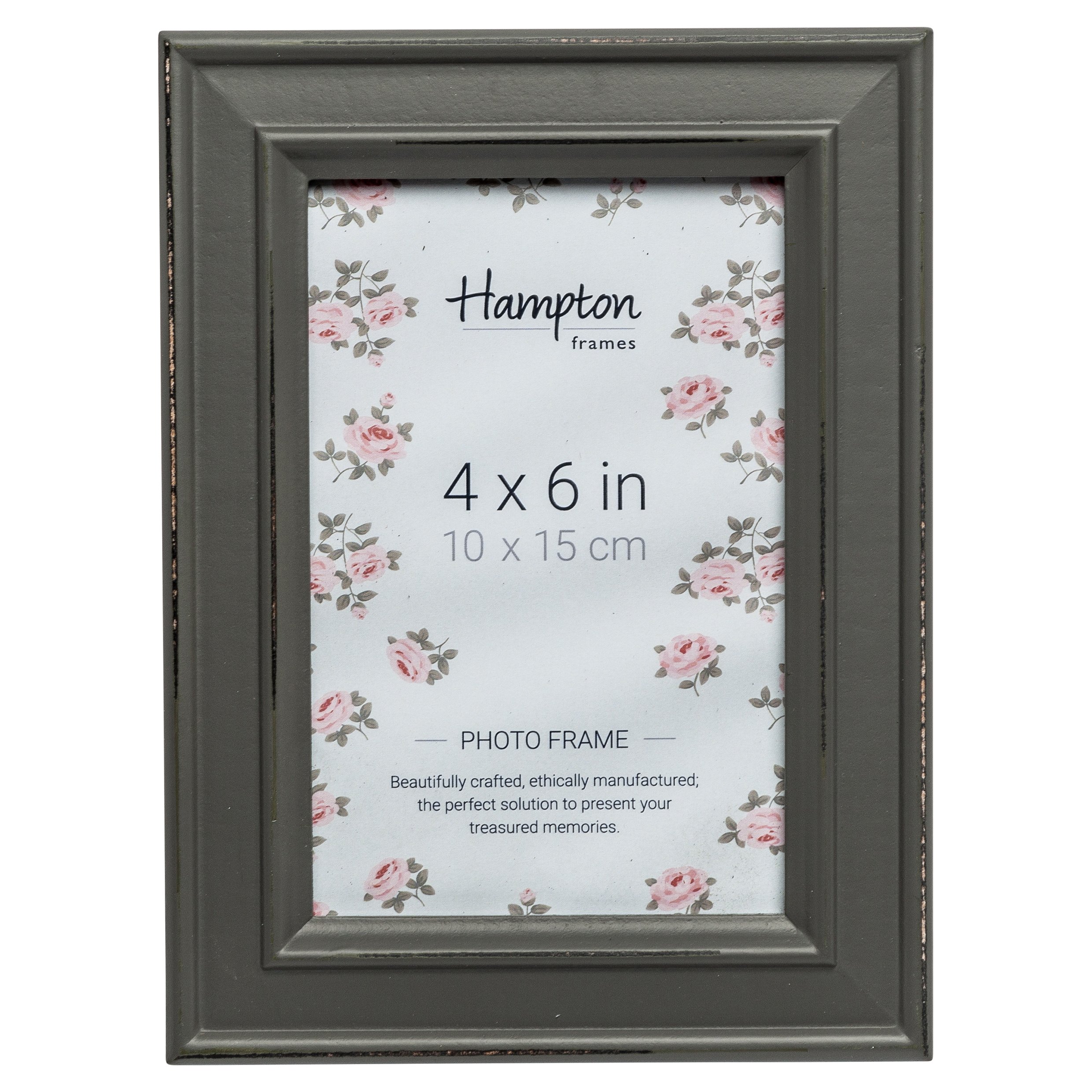 Hampton Frames PALOMA Distressed Shabby Chic Picture Photo Frame Grey 4x6 (10x15cm) PAL301946G