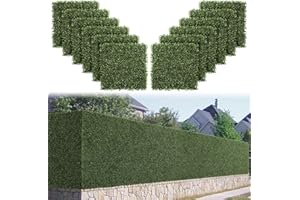 Luyue 12PCS 10”×10” Boxwood Panels, Artificial Grass Wall Panels Fake Greenery Backdrop Wall Grass Backdrop Artificial Plant Walls for Outdoor Indoor Garden Fence Backyard
