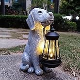 Qobumy Solar Dog Outdoor Garden Statue with LED Light,Dog Solar Lights Lantern Outside Decorations for Yard, Lawn Decor Statue for Patio, Balcony, Yard Ornament,Unique Dog Gifts for Mom