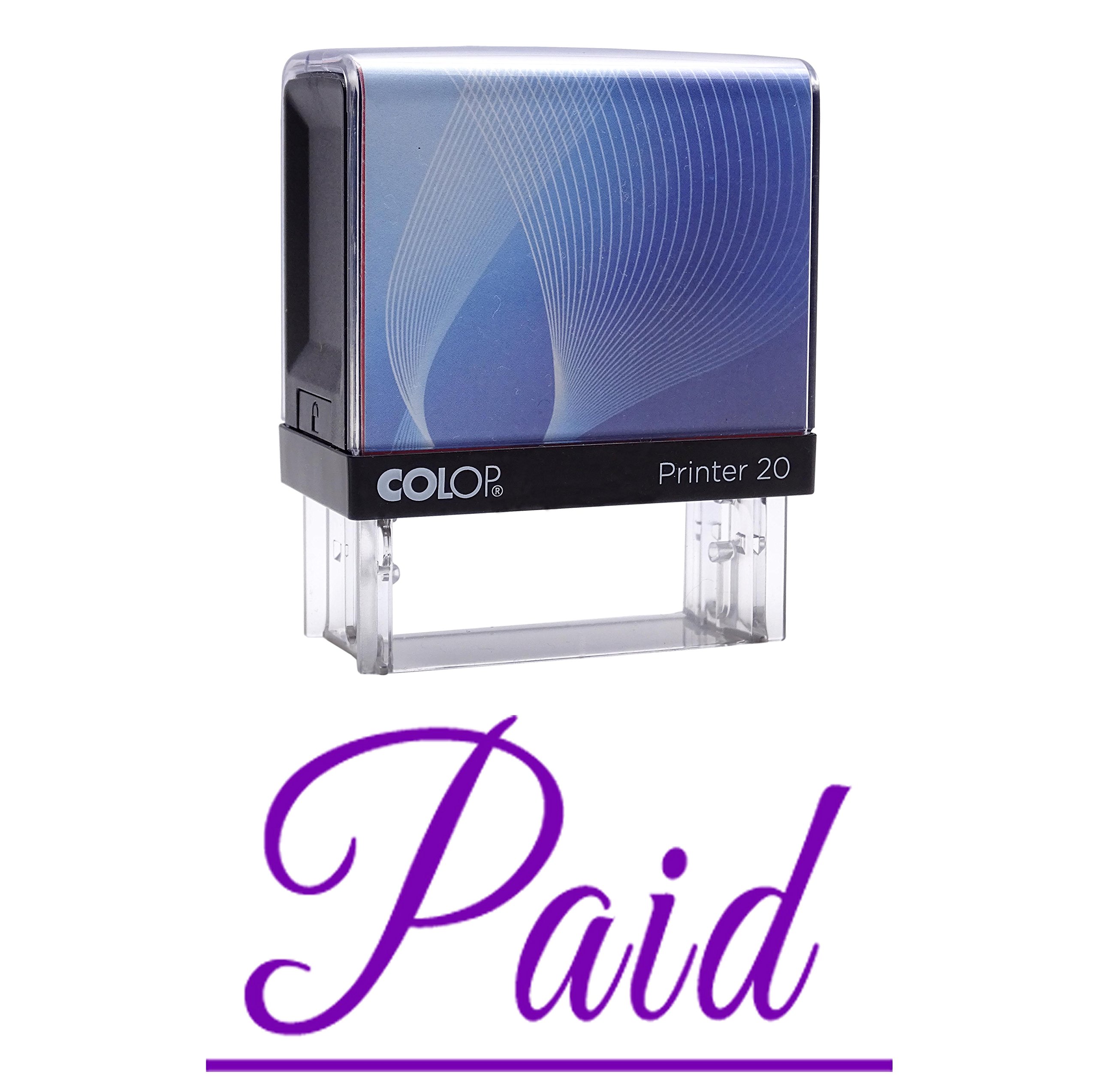 Paid Self Inking Rubber Stamp Custom Colop Office Stationary P20 Mini Stamper