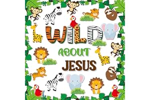 ARIANQICULT 87Pcs Jungle Animals Leaves Bulletin Board Set for Back to School Classroom Wild Animal Cut-Outs Wild About Jesus Christian Wall Decor Supplies for Chalkboard Church Preschool Forest Party