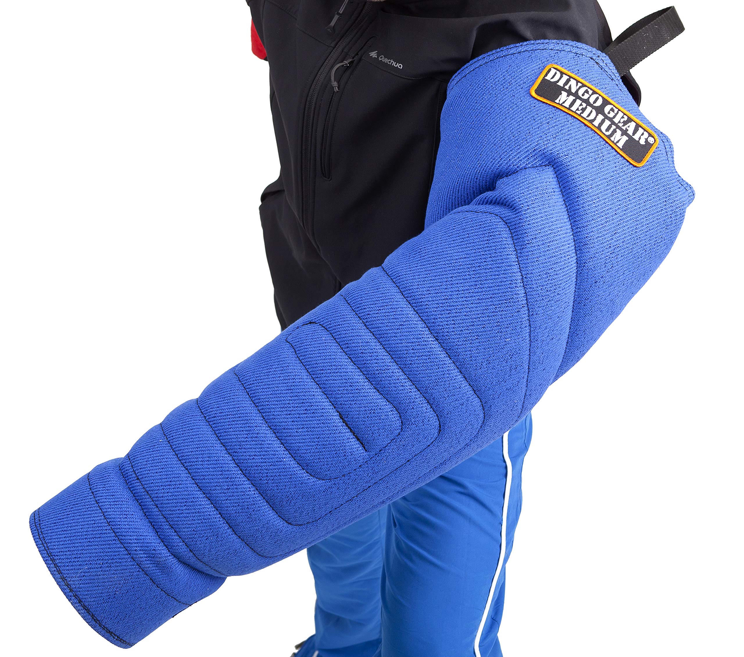 DINGO GEAR Medium Hard Nylcot Bite Sleeve with Handle and Grip Inside the Bite Guard for IGP, K9, Sports, Dog Training, Blue, Bite Level 4 - Expert (S01968)