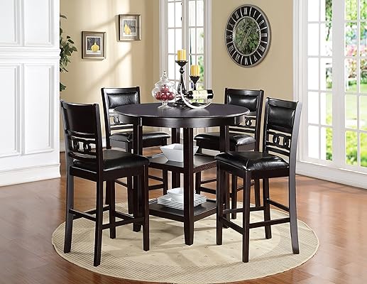New Classic Furniture Gia Counter 5-Piece Dining Set Ebony D1701