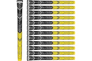 Geoleap Golf Grips Set of 13- Cord Rubber Compound Material, Hybrid Golf Club Grips, All Weather Performance.