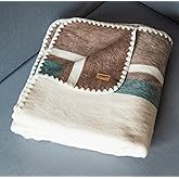 INTI REPUBLIC Alpaca Wool Throw Blanket | Ultra Soft, Lightweight, Warm, Breathable, Non-Itchy | Classic, Elegant-Minimalist Design for Bed, Couch, Travel, or Gift | 64" L x 45" W (Earth Tones)