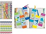 72 Adorable UNDER THE SEA Party Favors - 24 PENCILS & 48 LAMINATED BOOKMARKS - Encouragement - REACH for the Stars - STARFISH Octopus Turtle Classroom Prize