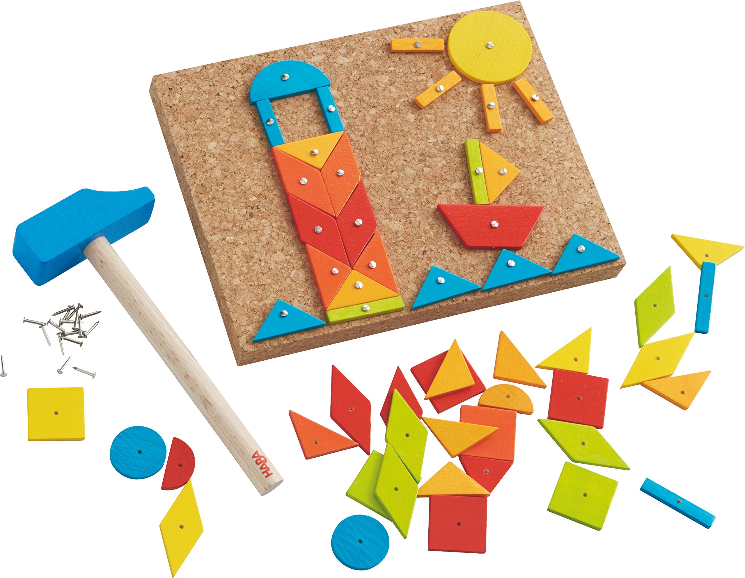 HABA 302963 Tack Zap Game How about that! With 50 wooden geometric shapes, for ages 3 and Up (Made in Germany)