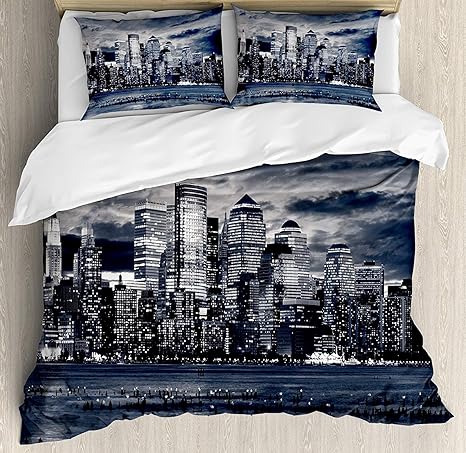 Amazon Com Royalreal Queen Size 4 Piece Duvet Cover Set City