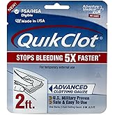 Adventure Medical Kits QuikClot Advanced Clotting Gauze - Stops Bleeding Up to 5X Faster Than Standard Gauze - Kaolin Hemostatic Dressing - for First Aid Kits & Survival Gear - 3 x 24