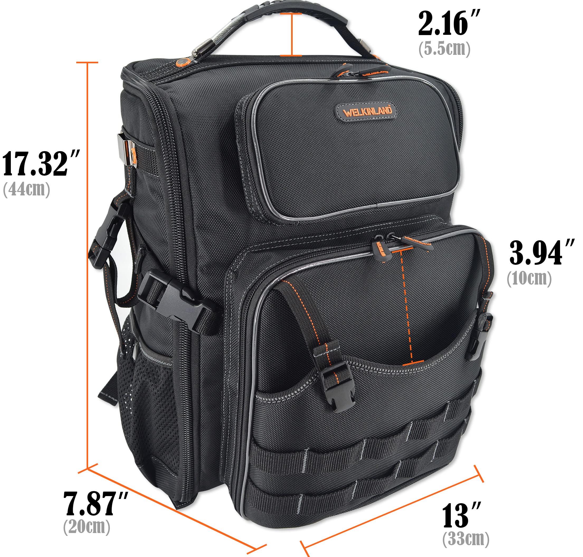 WELKINLAND Full-Open Tool backpack, Tool backpack for men,Tools backpacks for electricians,Tools Back Pack Bag