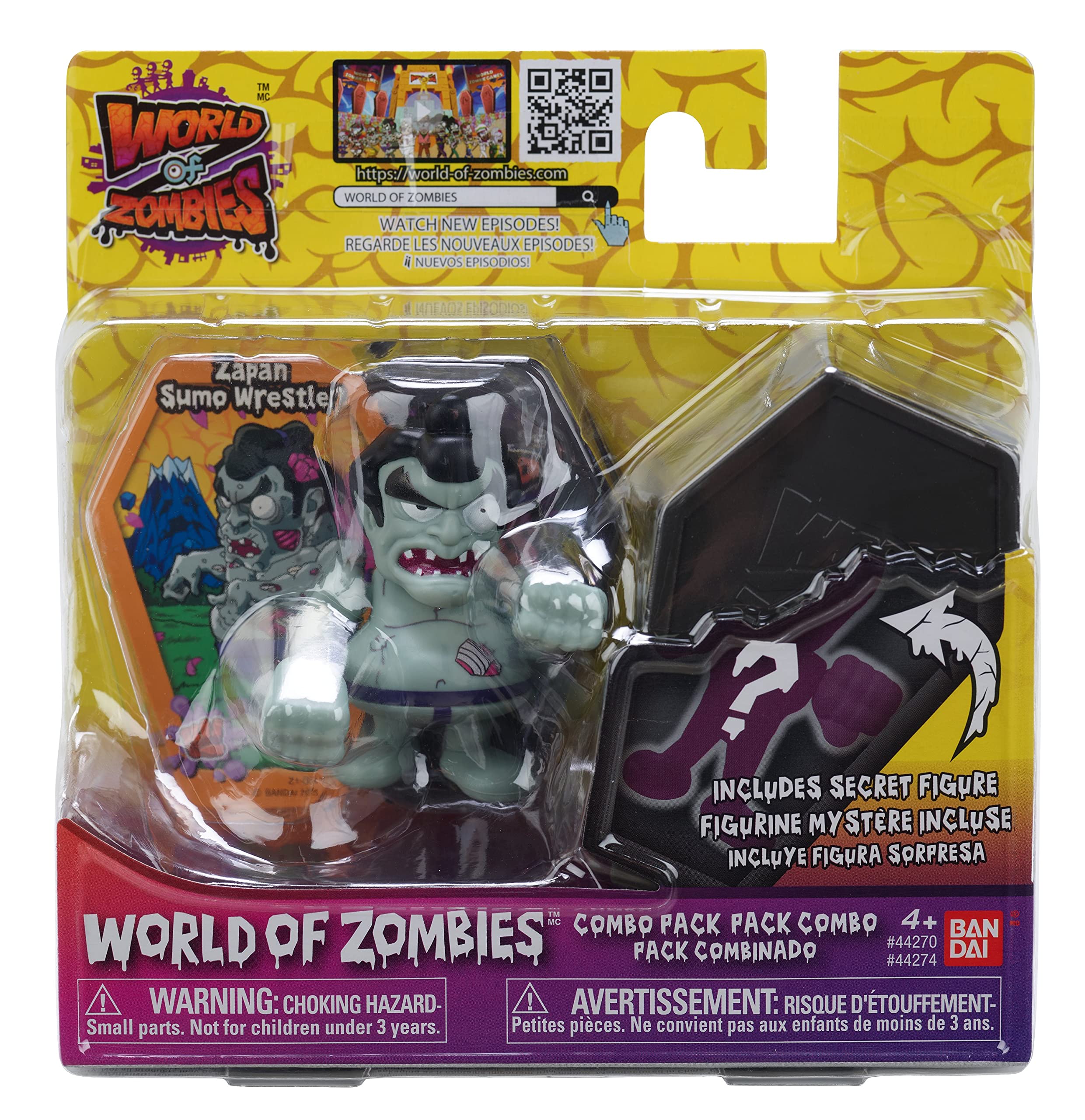 BANDAI World of Zombies – Pack of Two Figures Zapan Sumo Wrestler and Surprise Figure 44274