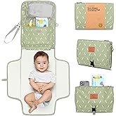 KeaBabies Portable Diaper Changing Pad - Large Waterproof Baby Changing Mat, Compact Travel Diaper Clutch, Functional Pockets