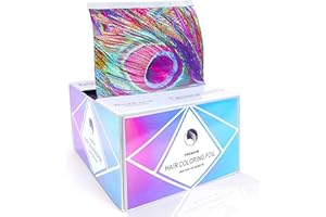 Vellen Hair Embossed Aluminium Hair Foil Sheets, Hair Foils for Highlighting, Non-slip Textured - 500 Sheets - Peacock